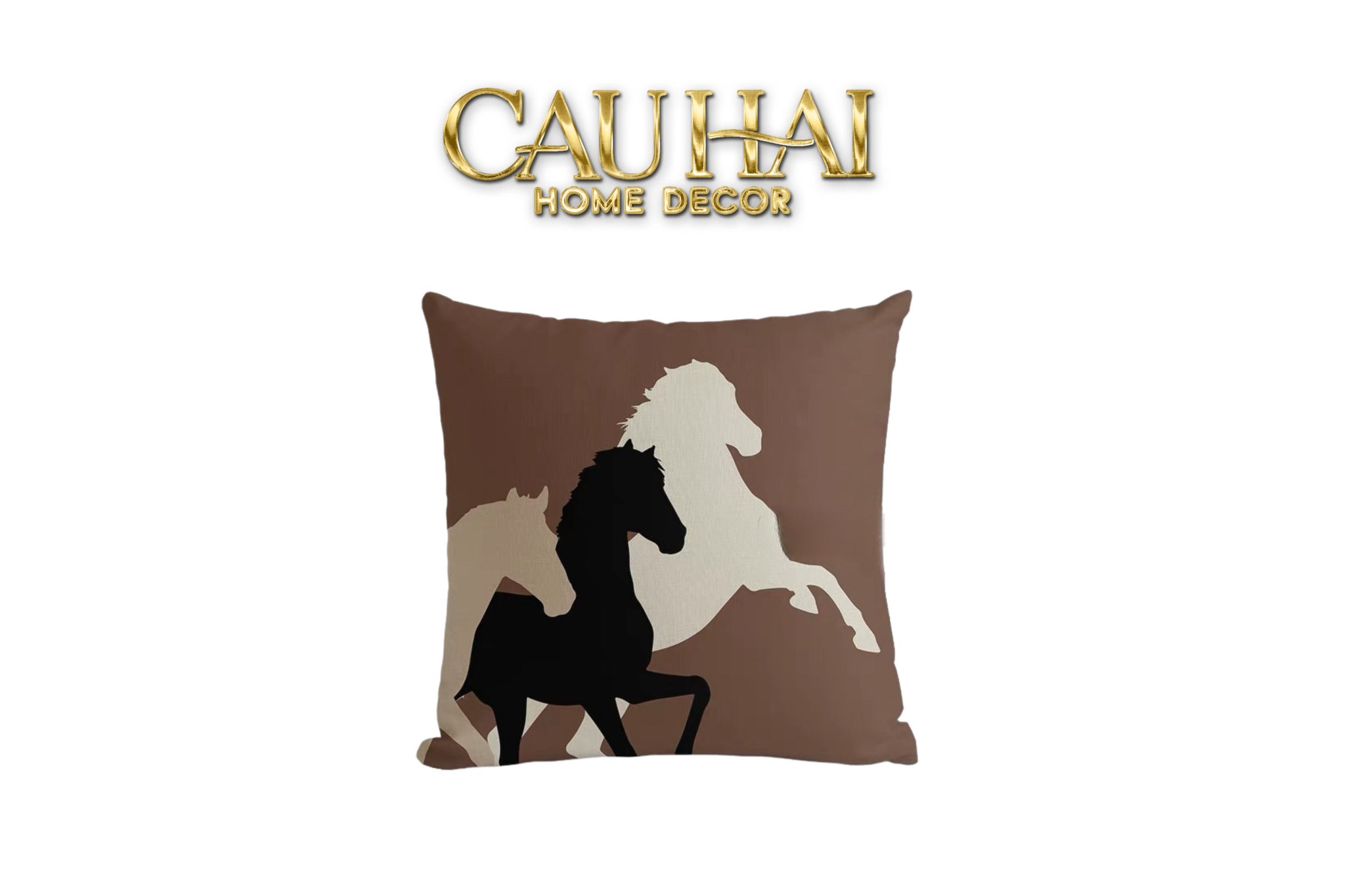 VỎ GỐI CANVAS FIBER DOU CAVALIÈRE BRUN 45 - CẬU HAI HOME DECOR