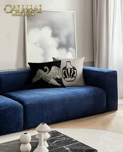 Vỏ Gối Canvas Fiber Flying Savoir Swan 45-CẬU HAI HOME DECOR