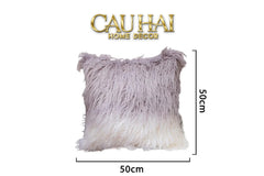 Vỏ Gối Canvas Mono Geometric Border 45-CẬU HAI HOME DECOR
