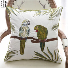 Vỏ Gối Canvas Thêu Tropical Harmony Lovebird 45-CẬU HAI HOME DECOR