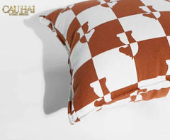 Vỏ Gối Cavalier Checkerboard Ébène Brun Art Cushion 45-CẬU HAI HOME DECOR