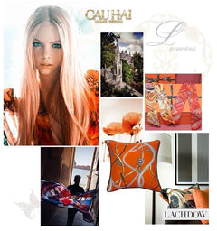 Vỏ Gối Cotton Satin Les Rênes Équestres - Vermillion 45-CẬU HAI HOME DECOR