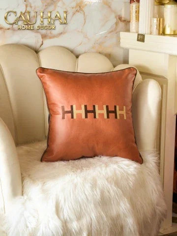 Vỏ Gối Da Lux Leather Terra Signature Penta H 45-CẬU HAI HOME DECOR