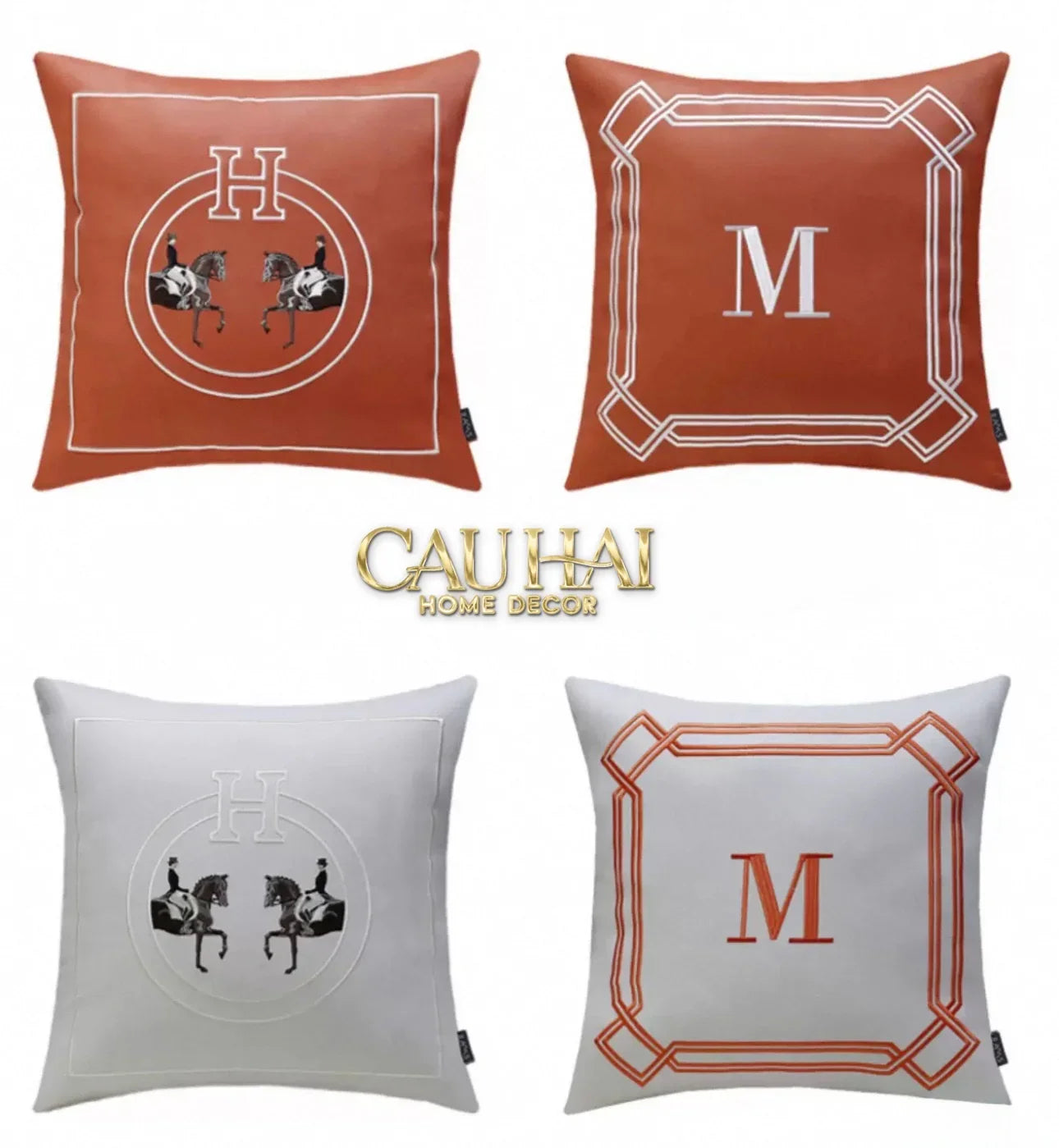Vỏ Gối Da Terra Equestrian Horseman 45-CẬU HAI HOME DECOR