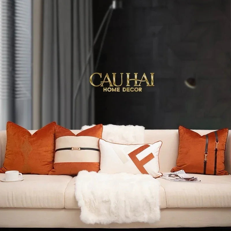 Vỏ Gối Équestre Harnais - Burnt Sienna 45-VỎ GỐI-Đối tác tại Trung Quốc theo từng đơn đặt hàng-CẬU HAI HOME DECOR
