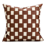 Vỏ Gối Géométrique Cognac Ivory 45x45-Vỏ Gối Trang Trí-CẬU HAI HOME DECOR-CẬU HAI HOME DECOR