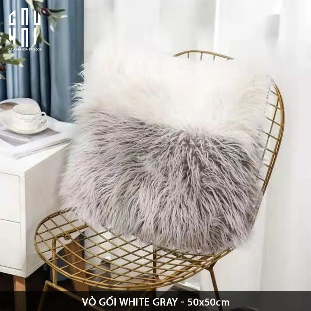 VỎ GỐI CANVAS MONO GEOMETRIC BORDER 45 - CẬU HAI HOME DECOR