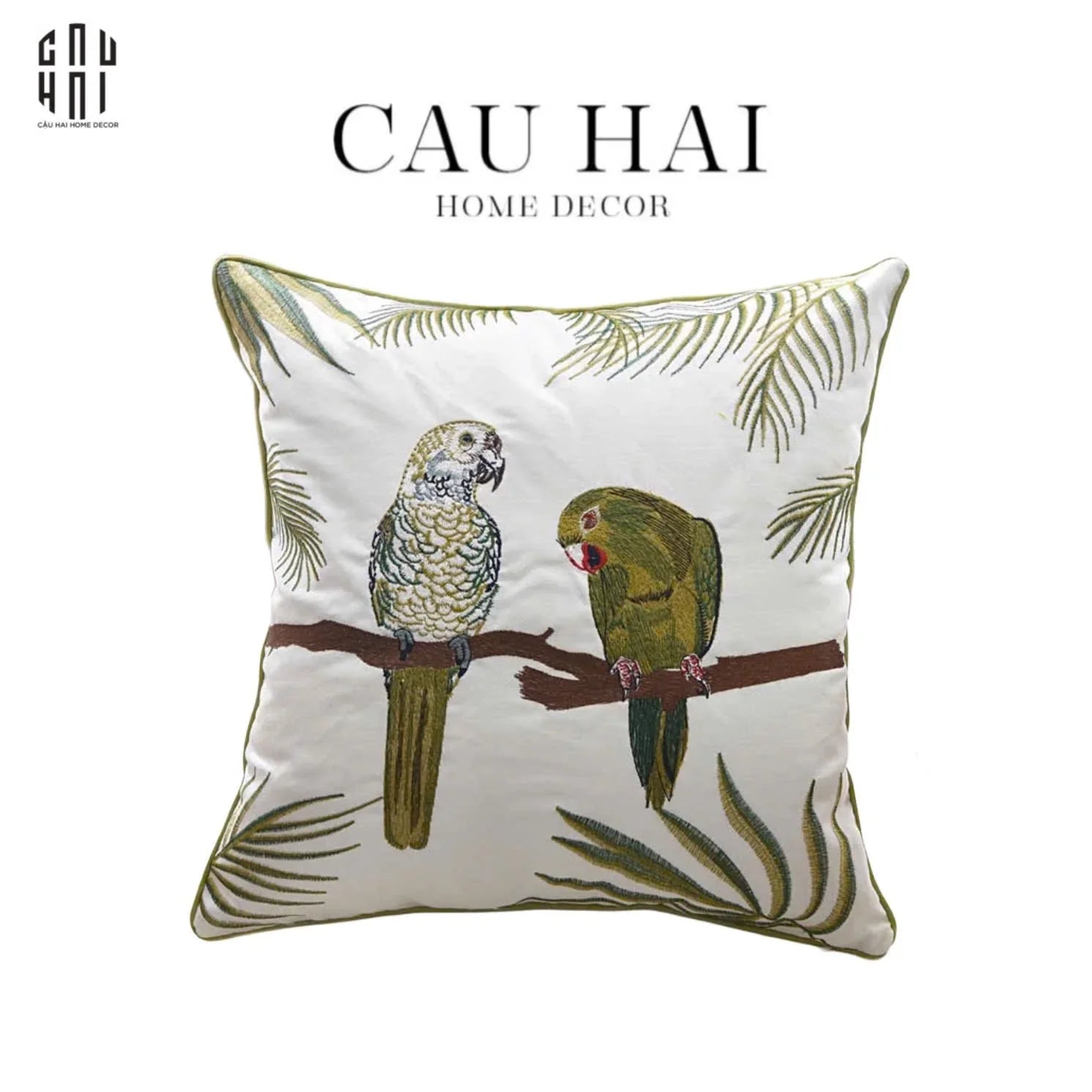VỎ GỐI THÊU TROPICAL HARMONY 45-CẬU HAI HOME DECOR