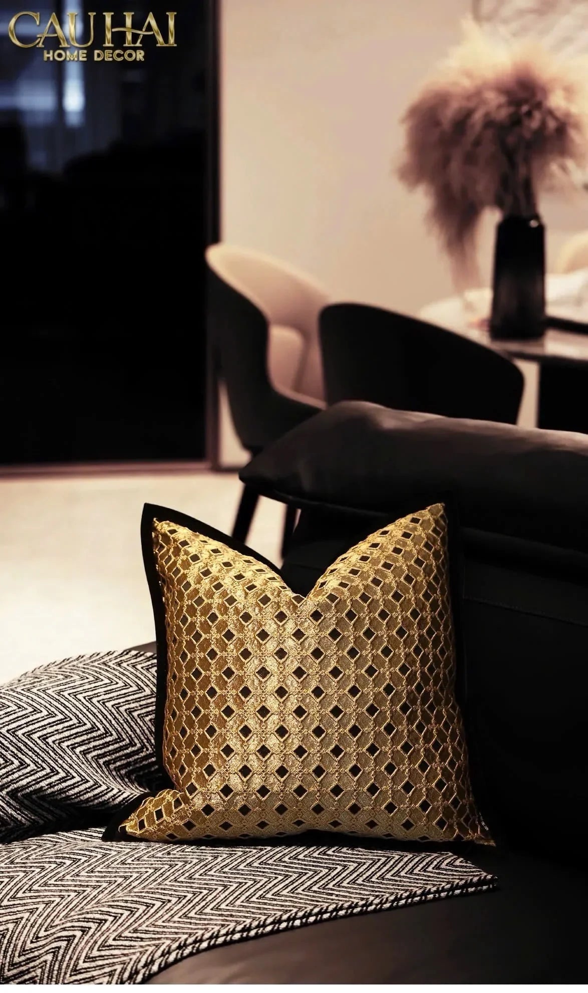 Vỏ Gối Jacquard D’Or Lattice 50-CẬU HAI HOME DECOR