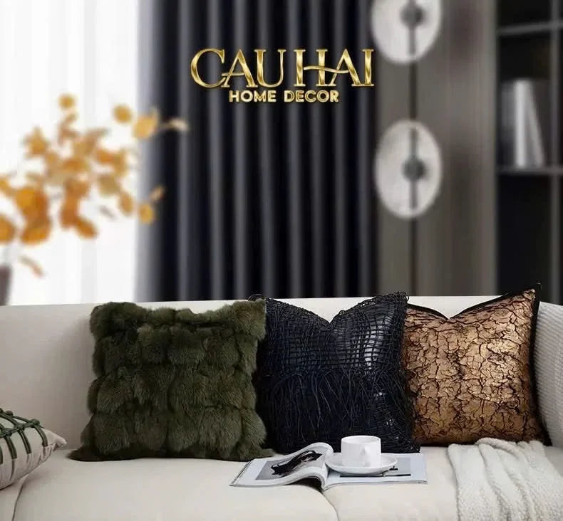 Vỏ Gối Jacquard Galliano D’Or Bronze 45-CẬU HAI HOME DECOR