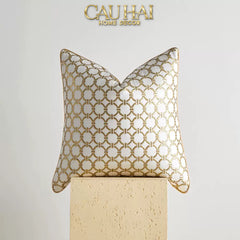 Vỏ Gối Lụa Jacquard D'Or Orion Chain Motif 45-CẬU HAI HOME DECOR