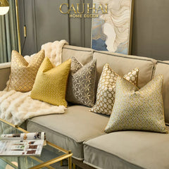 Vỏ Gối Lụa Jacquard D'Or Orion Chain Motif 45-CẬU HAI HOME DECOR