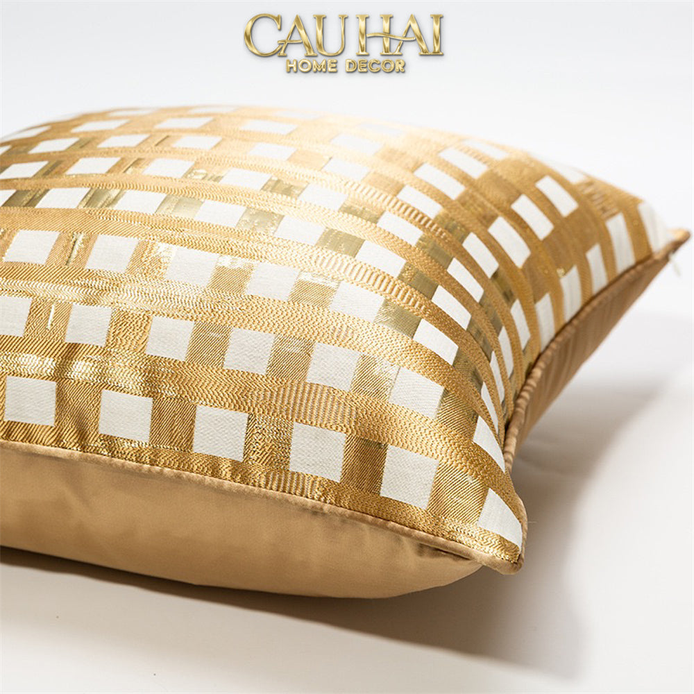 Vỏ Gối Lụa Jacquard Fence 50-CẬU HAI HOME DECOR