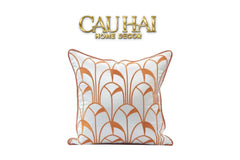 Vỏ Gối Lụa Satin Art Deco Éventail Terra 45-CẬU HAI HOME DECOR