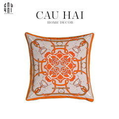 Vỏ Gối Nhung Cao Cấp Eperon D'Or 45. - Orange-CẬU HAI HOME DECOR