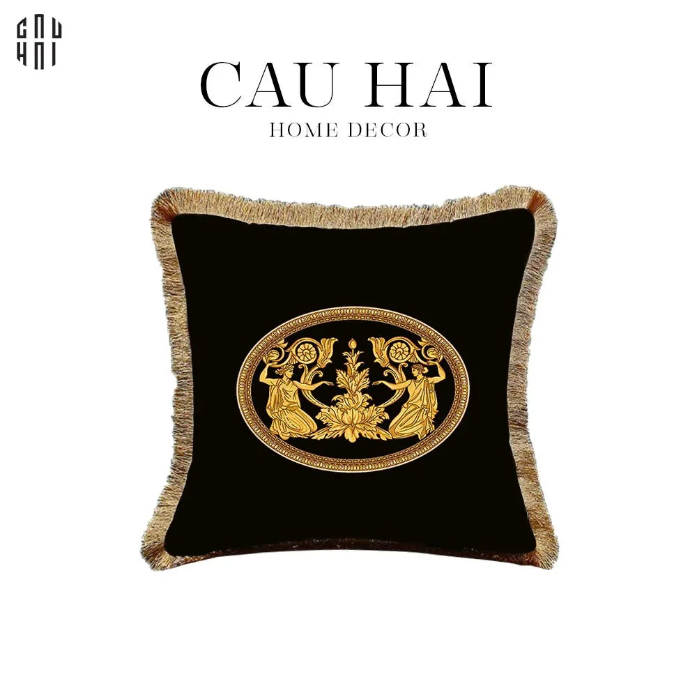 VỎ GỐI NHUNG CAO CẤP HAUTE NOIR 45.-CẬU HAI HOME DECOR