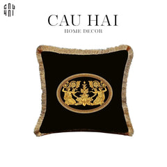 Vỏ Gối Nhung Cao Cấp Haute Noir 45.-CẬU HAI HOME DECOR
