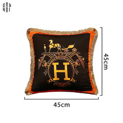 Vỏ Gối Nhung Cao Cấp Noir Heritage 45.-CẬU HAI HOME DECOR