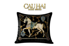Vỏ Gối Nhung Cheval de Fête d’Or de Dorées 45-CẬU HAI HOME DECOR