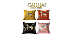 Vỏ Gối Nhung Cheval de Fête d’Or de Dorées 45-CẬU HAI HOME DECOR