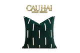 FÊTES COUTURE - VỎ GỐI NHUNG EMERALD VELVET BROKEN STRIPES 45-CẬU HAI HOME DECOR