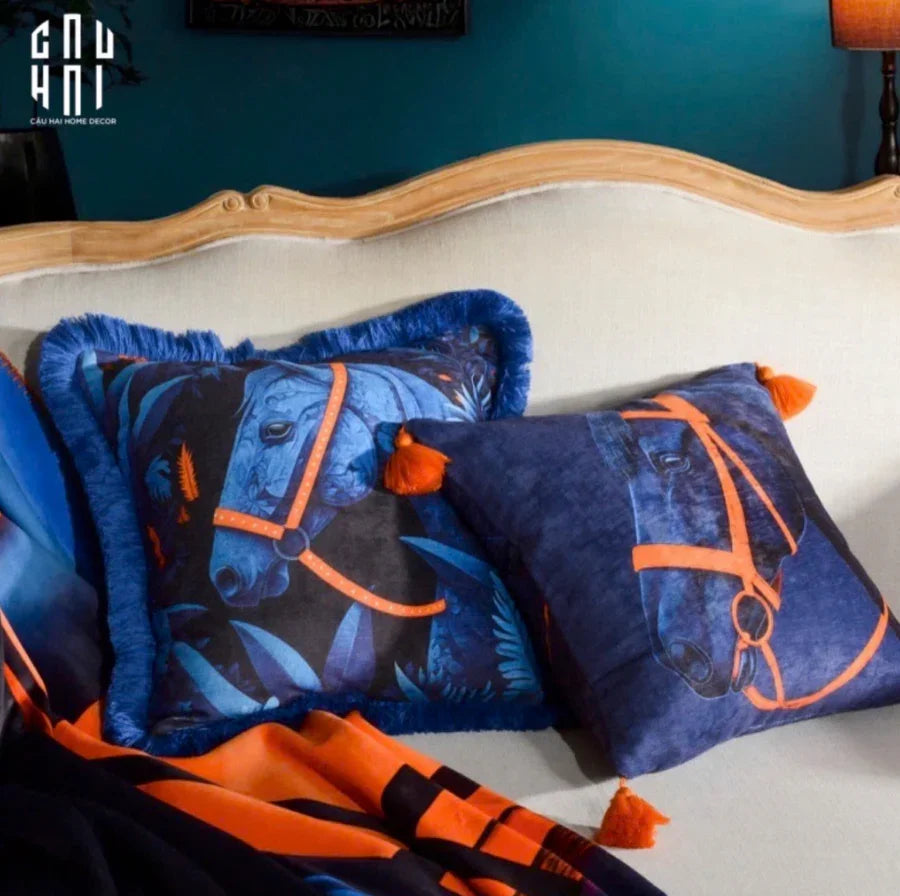 VỎ GỐI NHUNG MARINE STALLION - IMPERIAL SIGNATURE-CẬU HAI HOME DECOR