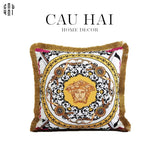 VỎ GỐI NHUNG MEDUSA HEAD PRINTED - WHITE 45.-CẬU HAI HOME DECOR