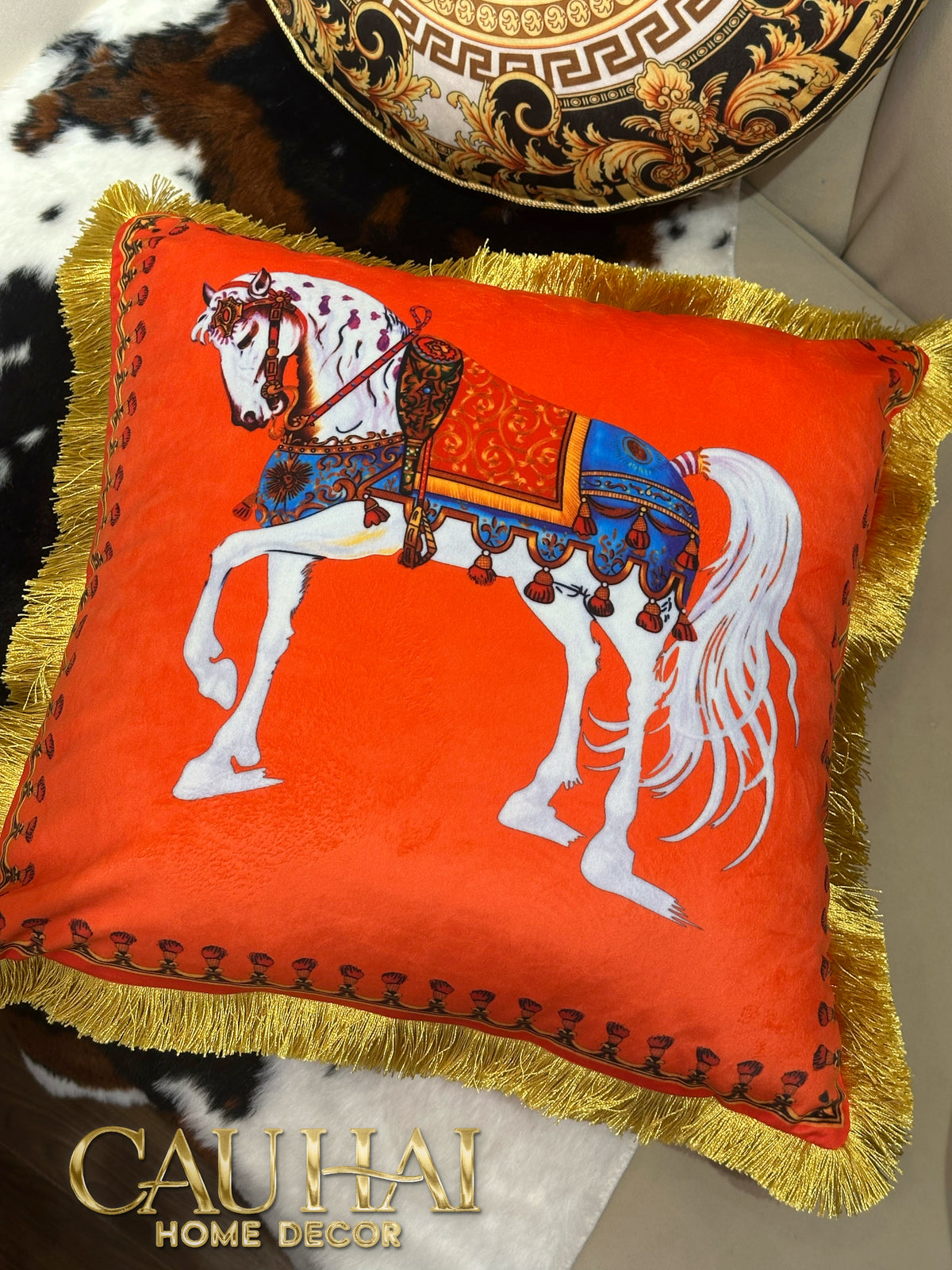 Vỏ Gối Nhung Nhung Cao Cấp Amber De Cheval 45x45-VỎ GỐI SOFA-CẬU HAI HOME DECOR-CẬU HAI HOME DECOR