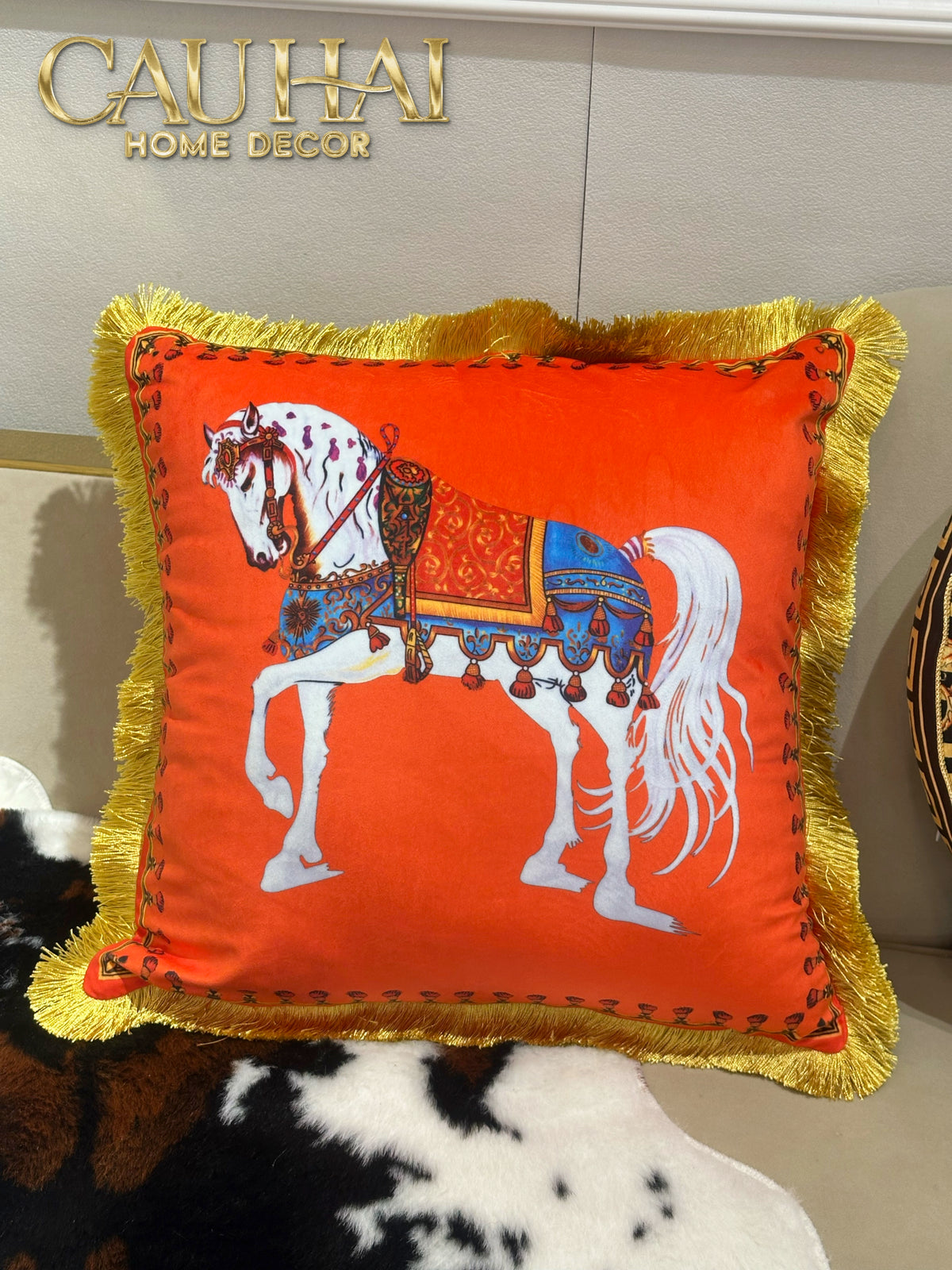 Vỏ Gối Nhung Nhung Cao Cấp Amber De Cheval 45x45-VỎ GỐI SOFA-CẬU HAI HOME DECOR-CẬU HAI HOME DECOR