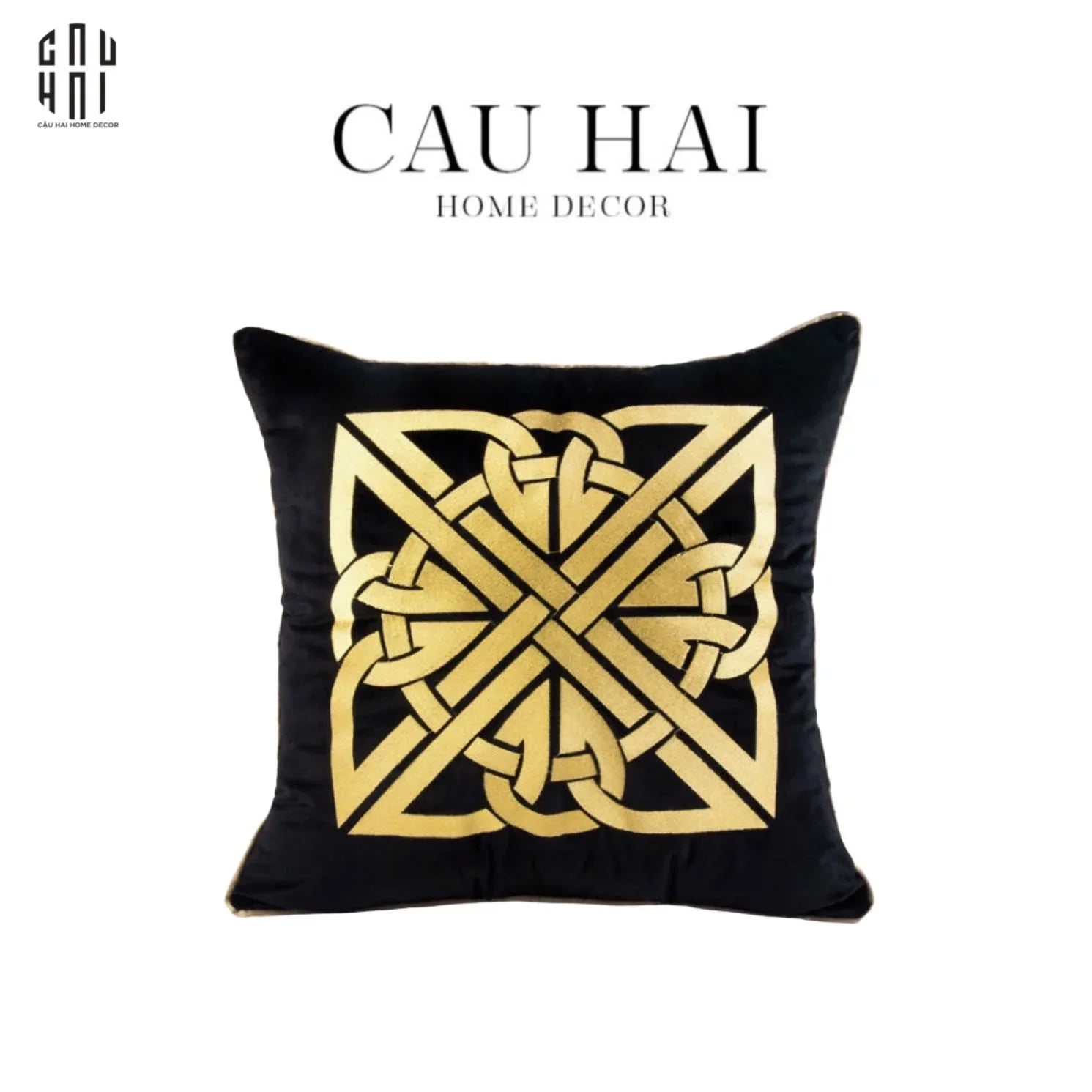 Vỏ Gối Nhung Thêu Gilded Nexus 45-CẬU HAI HOME DECOR