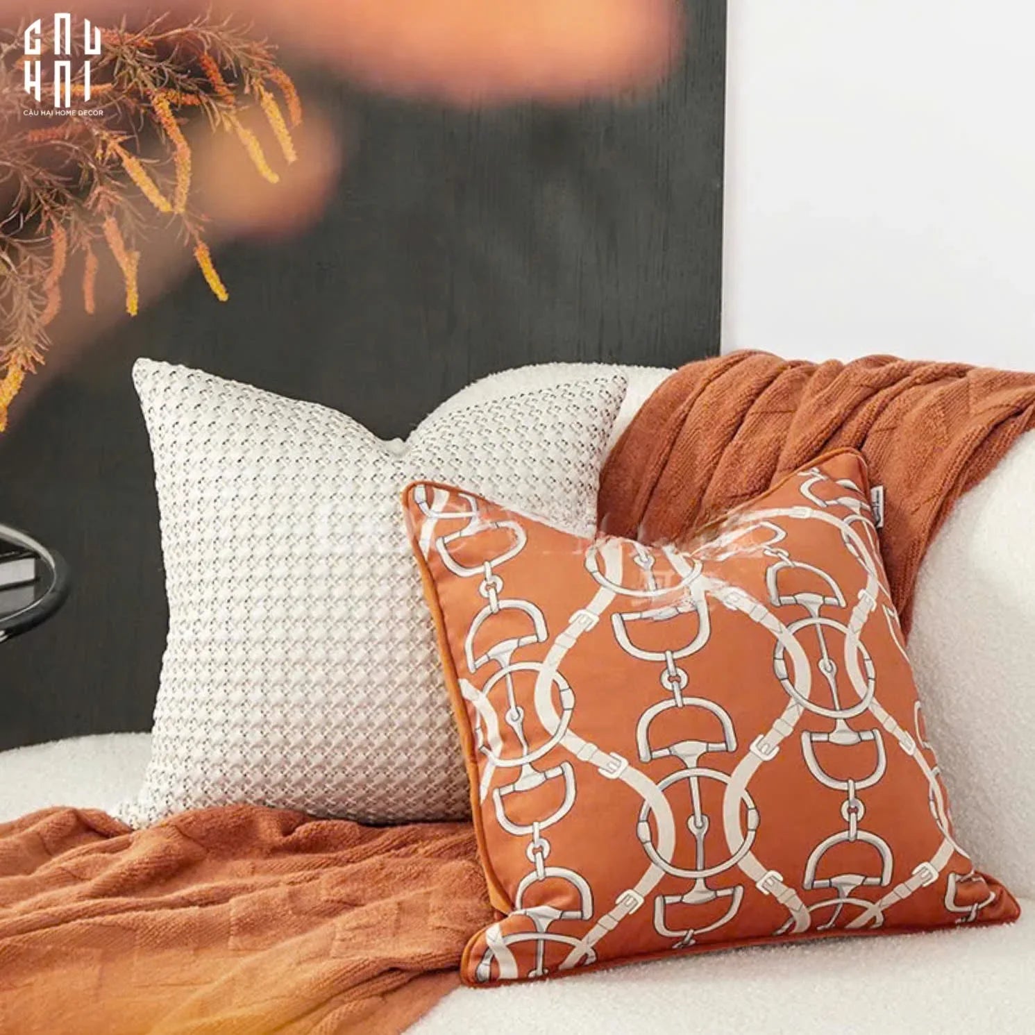 VỎ GỐI WABI SABI CHAINE D'ANCRE - ORANGE ICON 45-CẬU HAI HOME DECOR