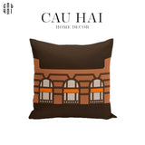 VỎ GỐI CANVAS FAUBOURG MULTI DOORS - BRUN TERRA 45.-CẬU HAI HOME DECOR