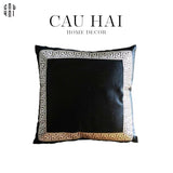 VỎ GỐI SOFA NHUNG CROCHET - NOIR 50X50CM-CẬU HAI HOME DECOR