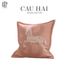 Vỏ Gối Sofa Nhung Randall Cheval - Light Pink 50x50-CẬU HAI HOME DECOR