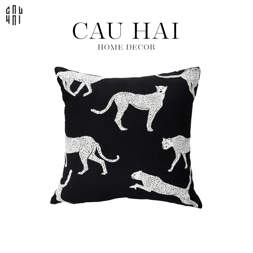 VỎ GỐI SOFA SỢI VẢI CANVAS PANTHERA 45.-CẬU HAI HOME DECOR