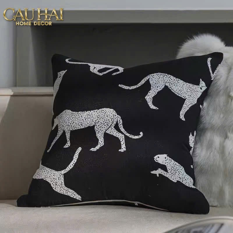 VỎ GỐI SOFA SỢI VẢI CANVAS PANTHERA 45.-CẬU HAI HOME DECOR