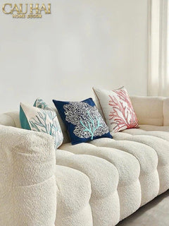 Vỏ Gối Thêu San Hô Rouge Embroidery Coral 50-CẬU HAI HOME DECOR