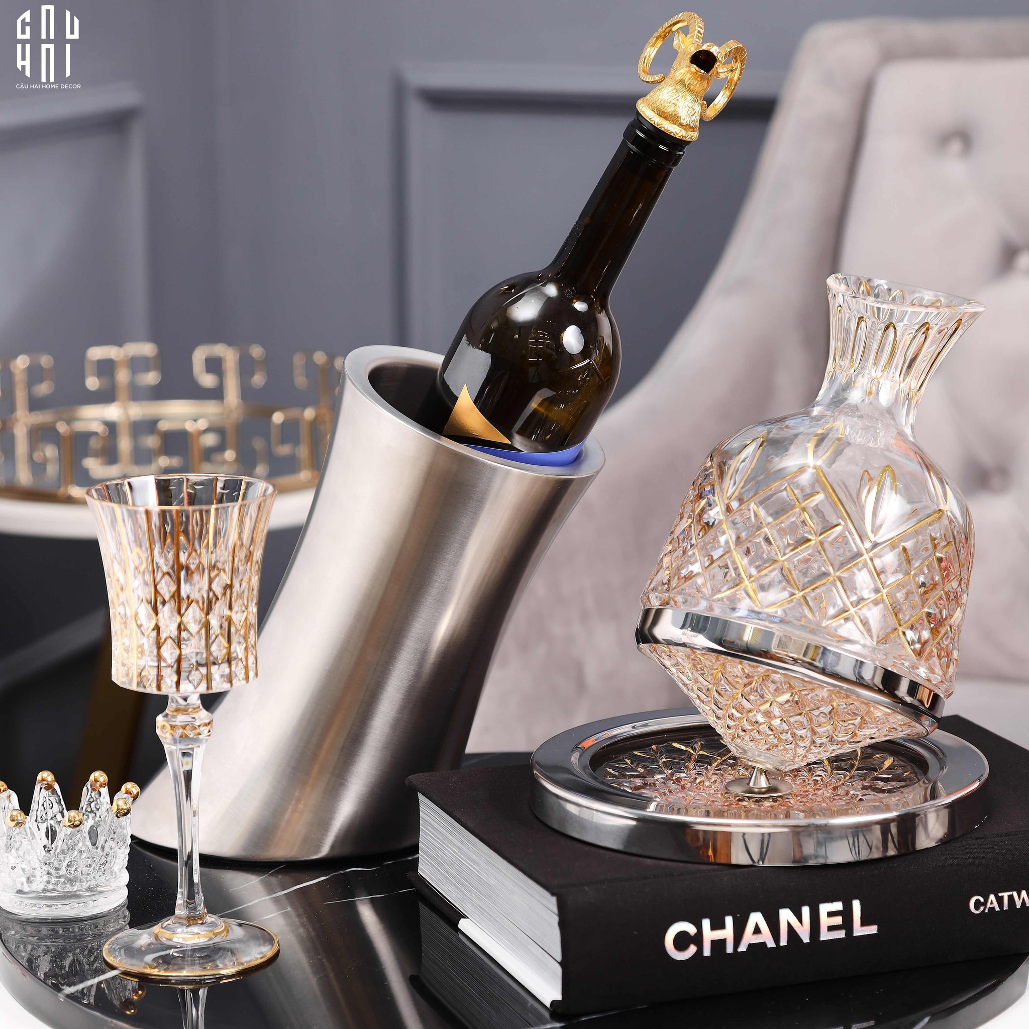 VÒI RÓT LIQUOR - GOLDEN ELK POURER WINE SPOUT-CẬU HAI HOME DECOR