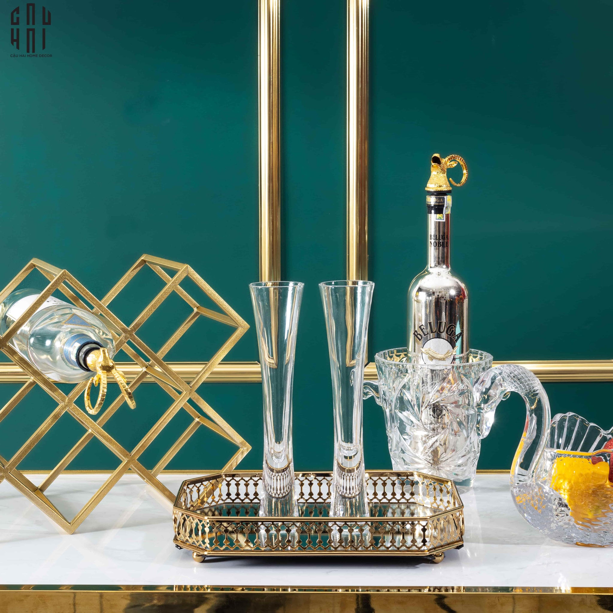 VÒI RÓT LIQUOR - GOLDEN ELK POURER WINE SPOUT-CẬU HAI HOME DECOR