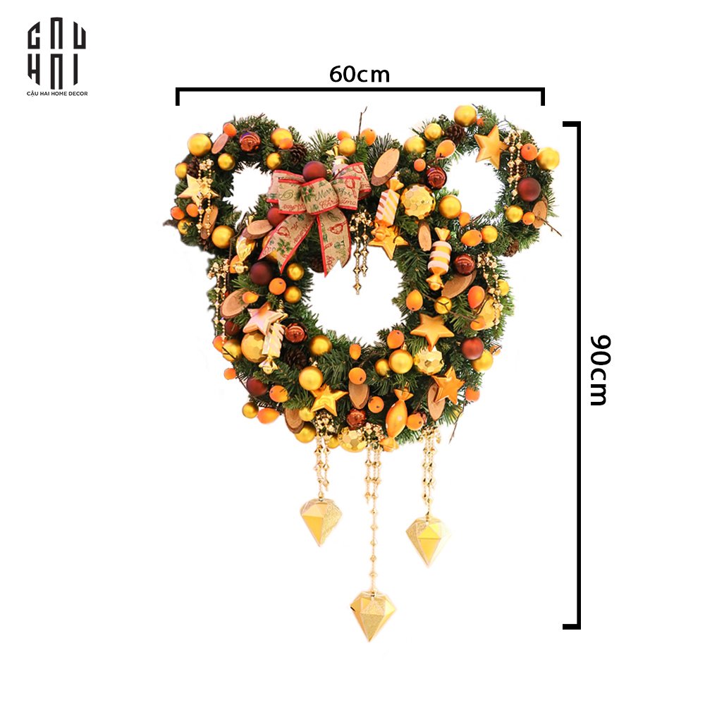 VÒNG GIÁNG SINH - MICKEY CHRISTMAS WREATH 90 - CẬU HAI HOME DECOR