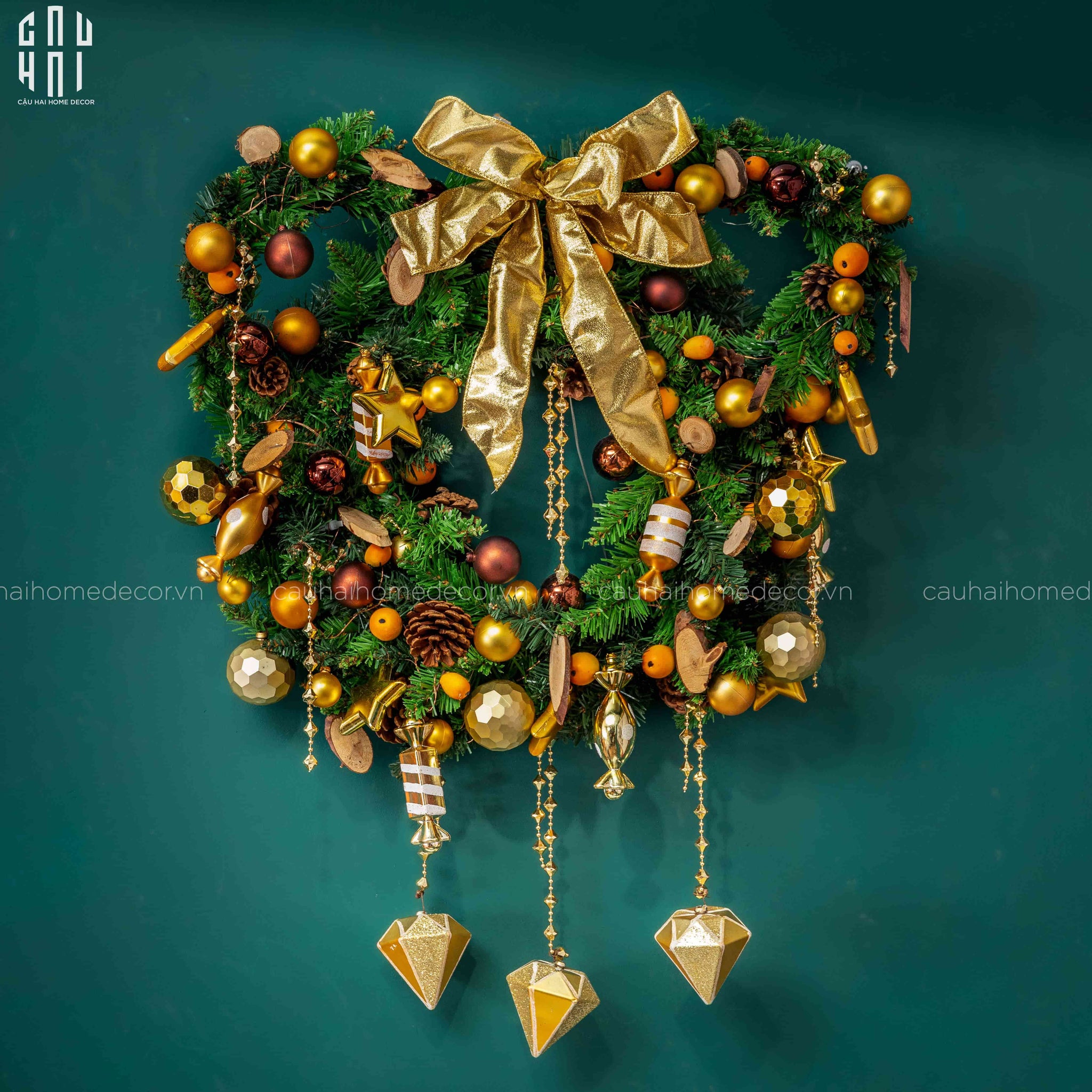 VÒNG GIÁNG SINH - MICKEY CHRISTMAS WREATH 90 - CẬU HAI HOME DECOR