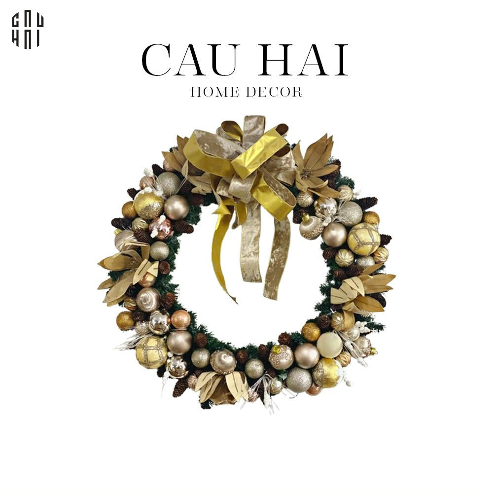 FÊTES COUTURE - SUPER GOLDEN ERA CHRISTMAS WREATH 90CM - CẬU HAI HOME DECOR