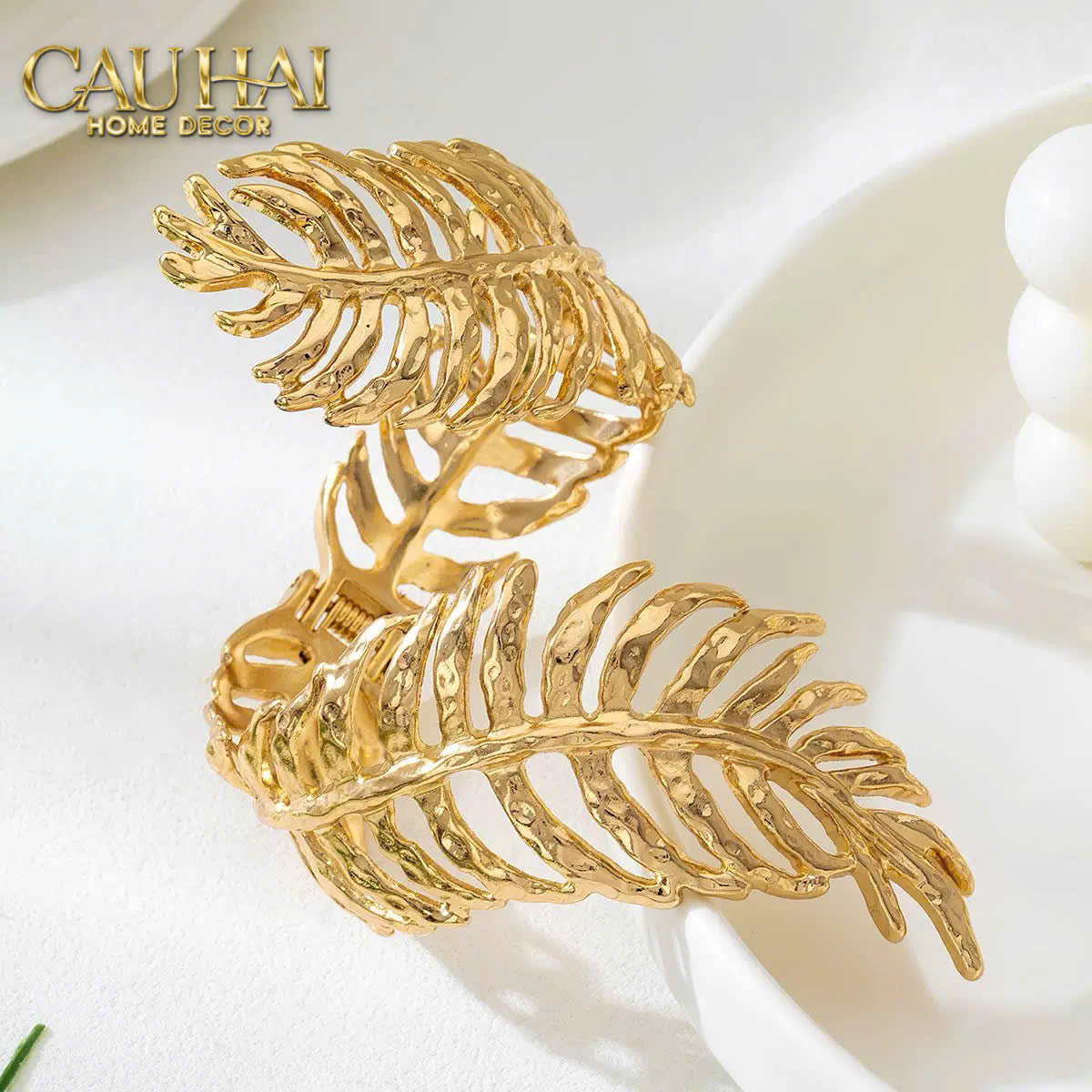 Vòng Khăn Ăn - Gilded Willow Leaf Dinnerware Napkin Ring-SET CHÉN DĨA-Đối tác tại Trung Quốc theo từng đơn đặt hàng-CẬU HAI HOME DECOR