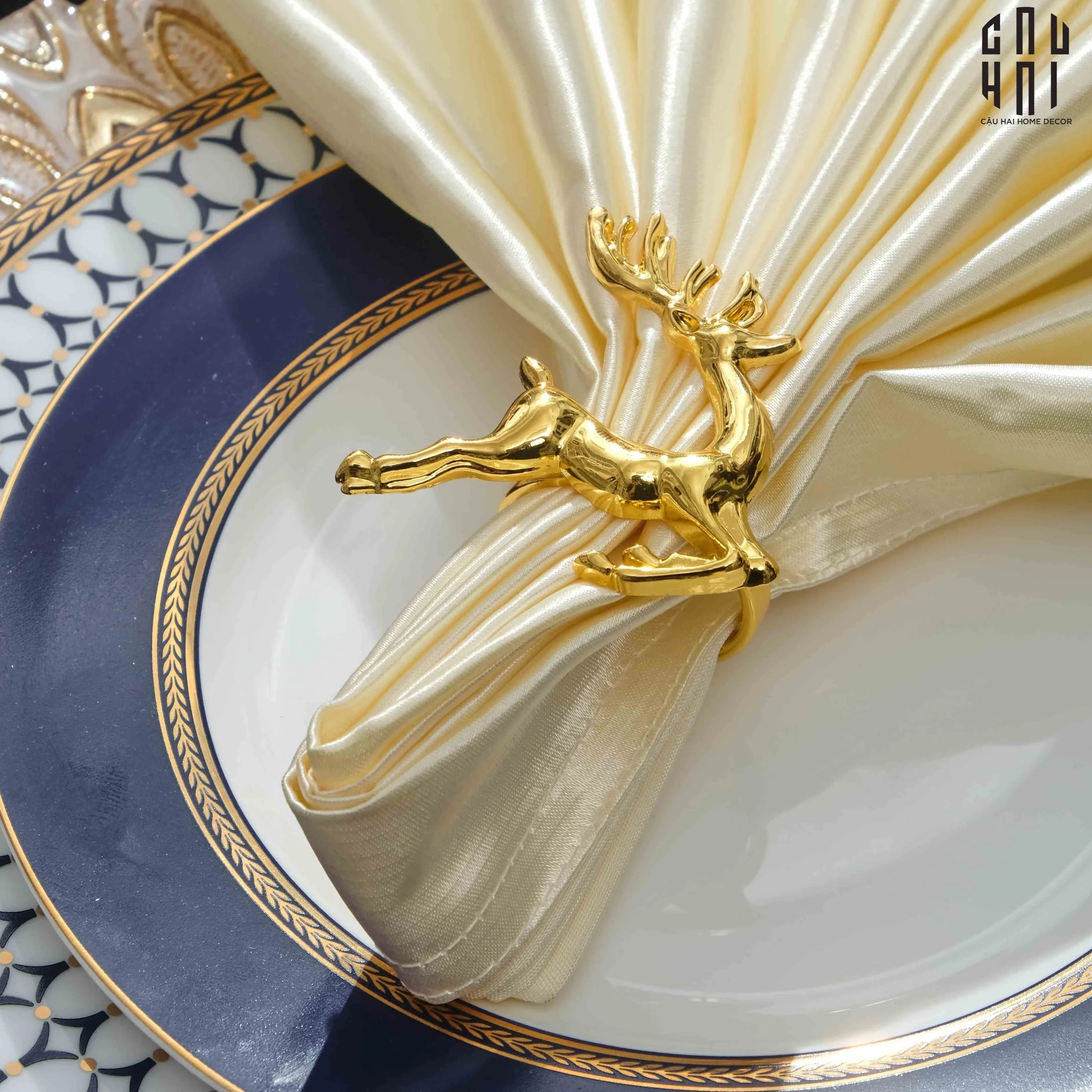 VÒNG KHĂN ĂN - GOLDEN DEER NAPKIN RING - CẬU HAI HOME DECOR