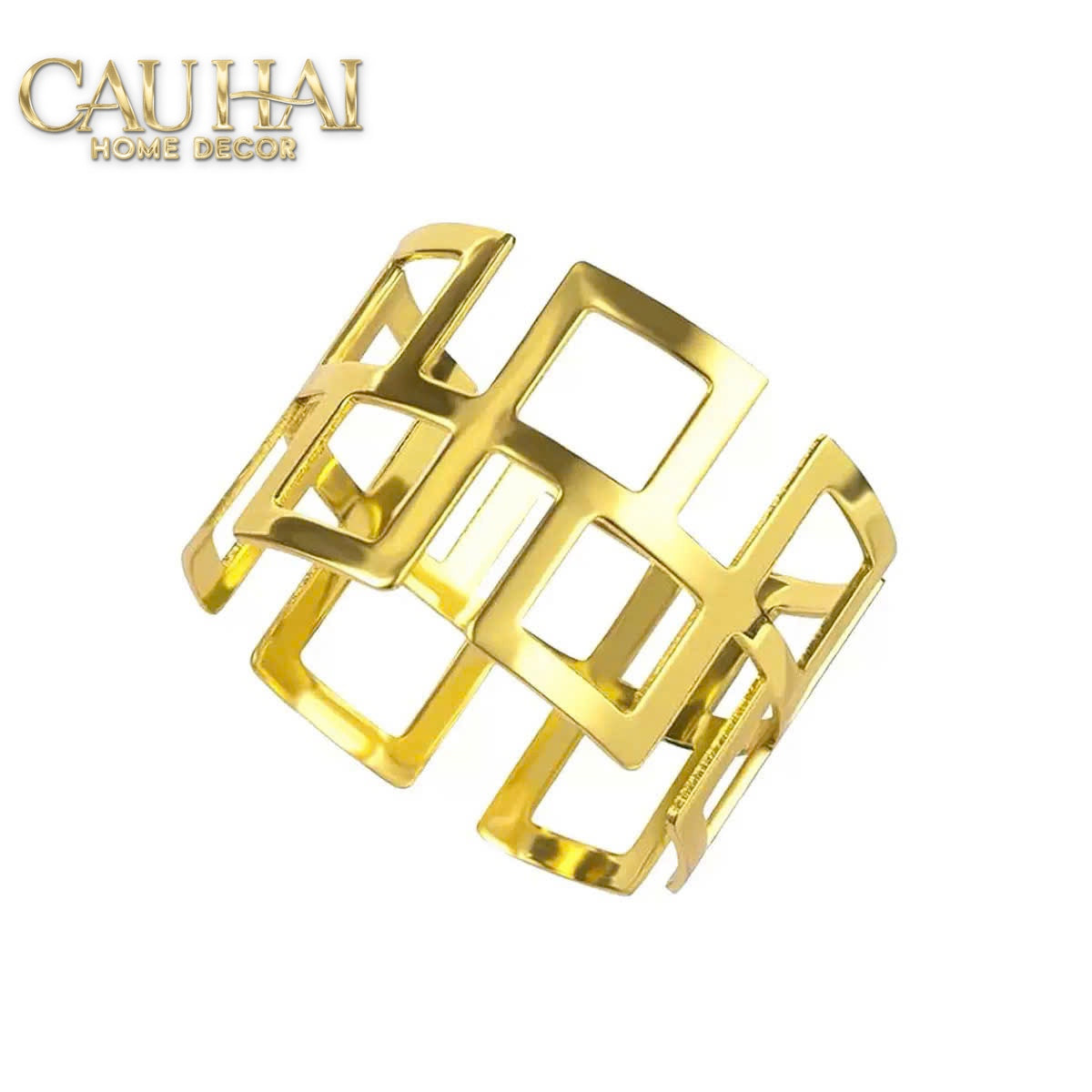 Vòng Khăn Ăn Metal Lattice D'Or 6pcs - Napkin Ring-VÒNG KHĂN ĂN-CẬU HAI HOME DECOR-CẬU HAI HOME DECOR