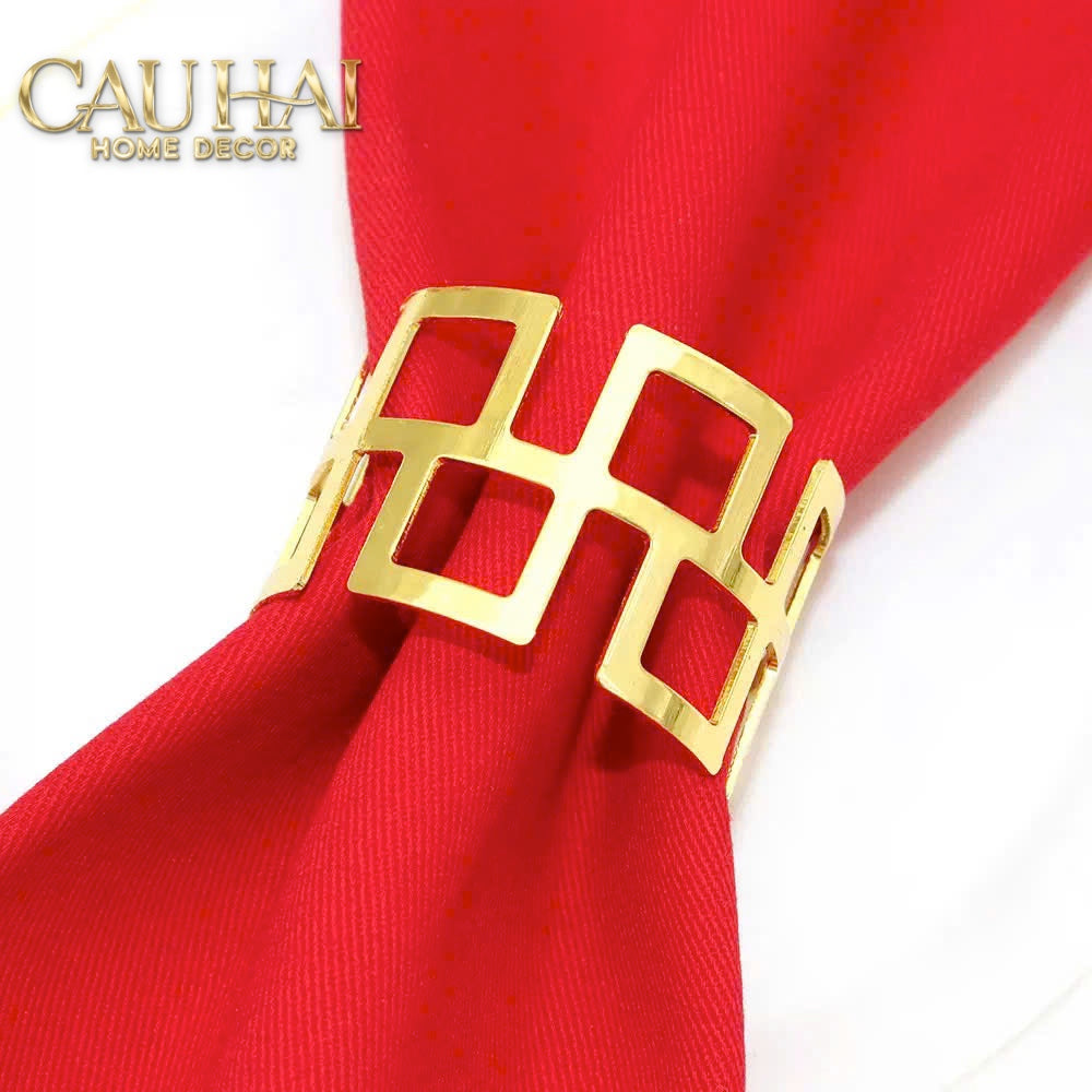Vòng Khăn Ăn Metal Lattice D'Or 6pcs - Napkin Ring-VÒNG KHĂN ĂN-CẬU HAI HOME DECOR-CẬU HAI HOME DECOR