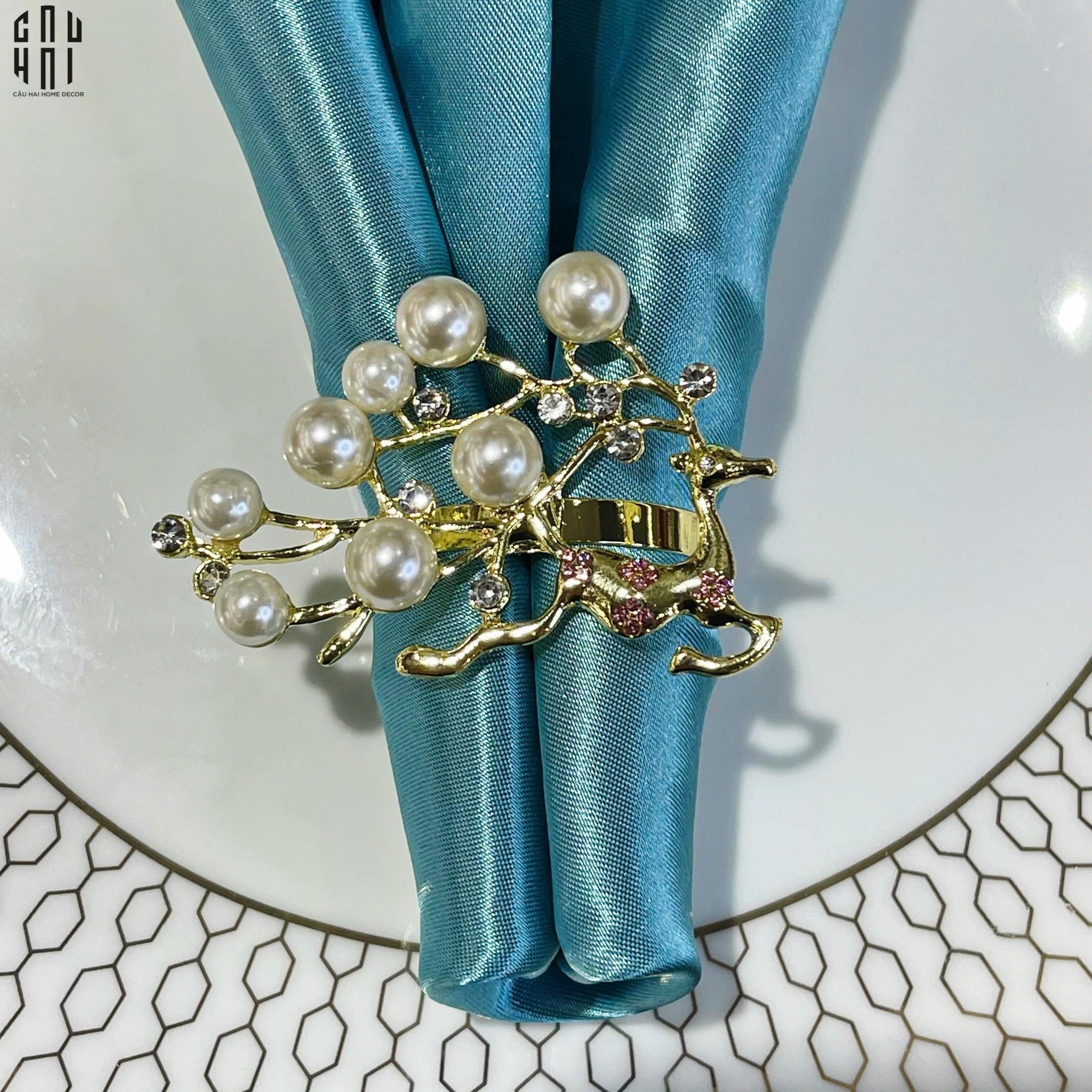VÒNG KHĂN ĂN - NAPKIN RING ALLEY PEARLS - CẬU HAI HOME DECOR