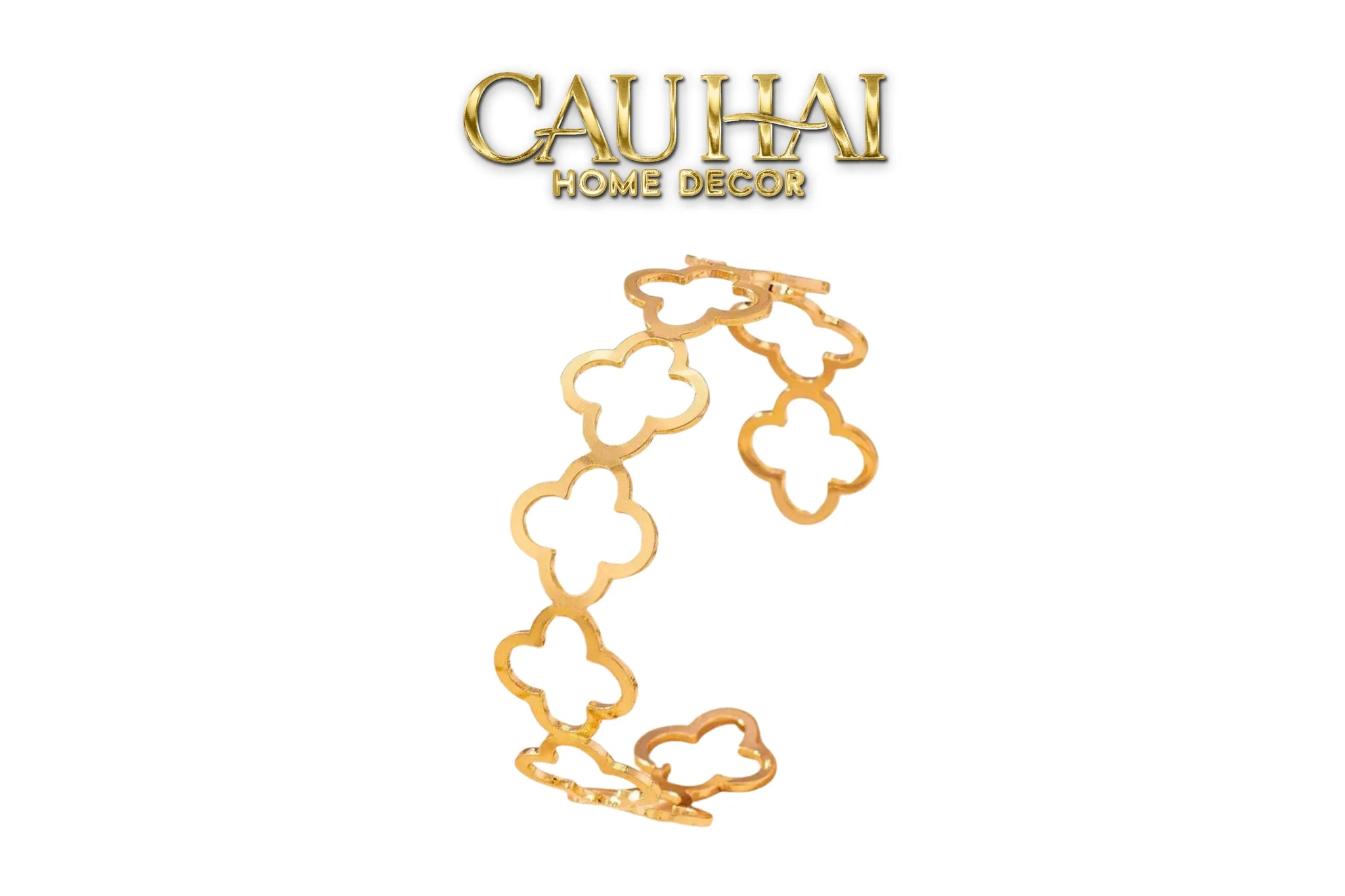 Vòng Khăn Ăn - Napkin Ring Clover Fleur Monogram Quatrefoil-CẬU HAI HOME DECOR
