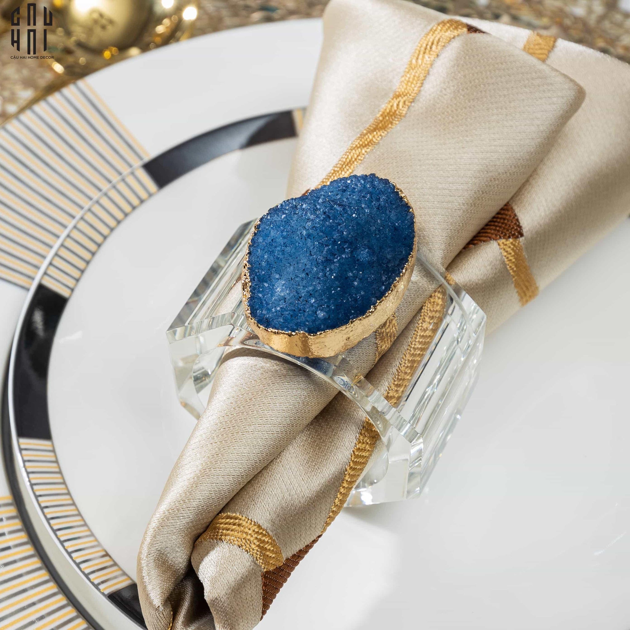 VÒNG KHĂN ĂN - NAPKIN RING CRYSTAL QUARTZ - CẬU HAI HOME DECOR