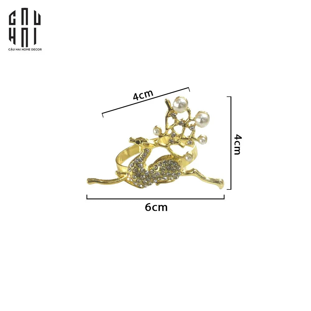 VÒNG KHĂN ĂN - NAPKIN RING DIAMOND DEER - CẬU HAI HOME DECOR